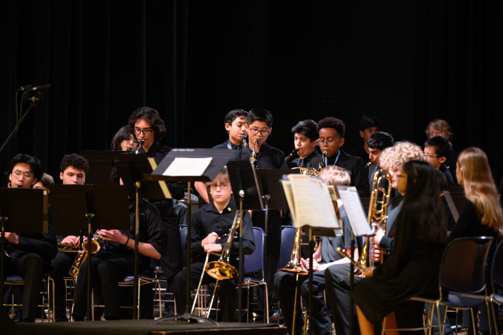 School concert band performance